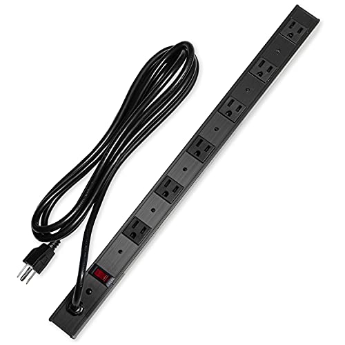 6 Outlet Heavy Duty Surge Protector Power Strip 14/3 SJT Black