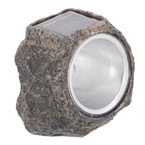 BESPORTBLE Lámpara De Piedra Luz De Diseño De Piedra Solar Luz Solar De Piedra Simulada Lámpara Al Aire Libre Luz De Jardín Solar Al Aire Libre Lámpara De Jardín Decorativa Resina