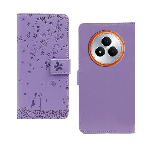 Image of Realme Narzo 80 Pro Flip Cover | Card Pockets Wallet & Stand | Flip Cover for Realme Narzo 80 Pro (Purple Tree)