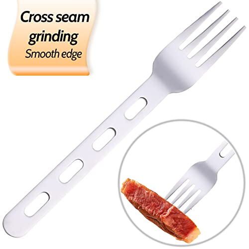 Jifeijidian 1 Set-3-Piece Flatware Knife Fork Spoon Set Camping Utensils Lightweight Camping Utility Cutlery Set Stainless Steel Silverware Cutlery Set For Traveling Picnic Hiking Outdoor Party #TOP2