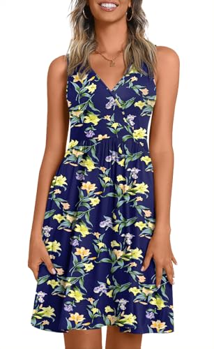 Image of CATHY 2026 Womens Casual Dress Summer Sleeveless Dresses V Neck Wrap Sexy Sundress with Pockets S-2XL