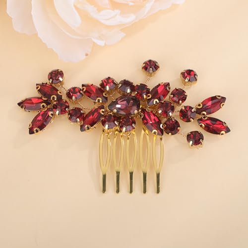 Peine para cabello de boda con cristales y pedrería miniatura 2