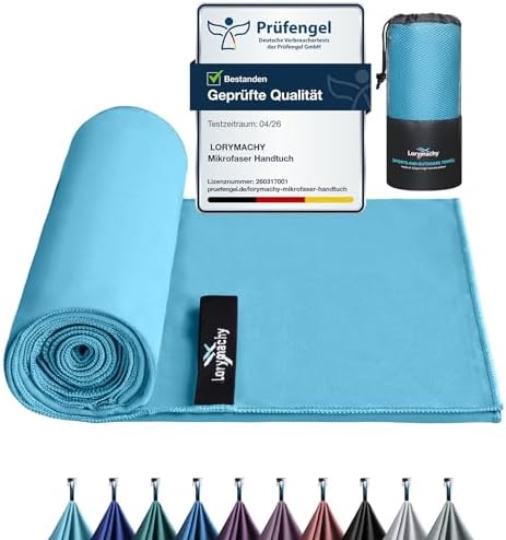 Lorymachy Mikrofaser Handtuch – 100x200cm Fitness Handtuch & Strandtuch, 250 GSM Leicht & Saugstark, Schnelltrocknend – Für Fitness, Yoga, Reisen, Camping, Wandern & Strand, Miami