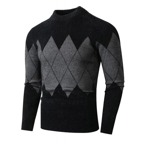 Dgoopd Sweater Men Crew Neck Long Sleeve Sweaters Textured Pullover Sweater Cable Knit Pullover Plus Size Warm Winter Outwear