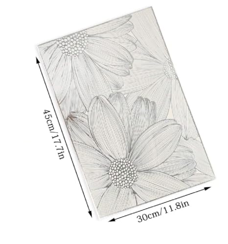Image of HomeCloud Rectangular Waterproof Dining Table Placemats | Strong & Easy-Clean Table Mat for Dining, Center & Bedside Table | Protects from Spills, Heat & Scratches (Two Flower Silver, Set of 6)