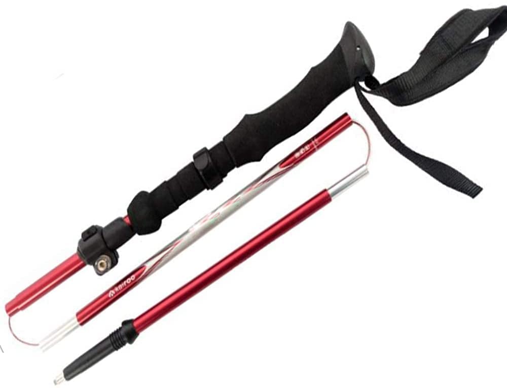 Bastones de Trekking Plegables de Tres Secciones, Ajustables, Ligeros, de Aluminio, Ideales para Viajes nórdicos (90-125 cm) Padres.