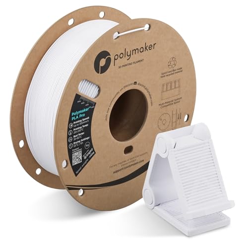 Image of Polymaker PLA Pro 3D Printing Filament Cold White 1.75mm 1KG, High-Impact Tough PLA, Fast Printing up to 300mm /s, High Speed New Formula, Easy to Print on Most FDM Printers, No Enclosure Required