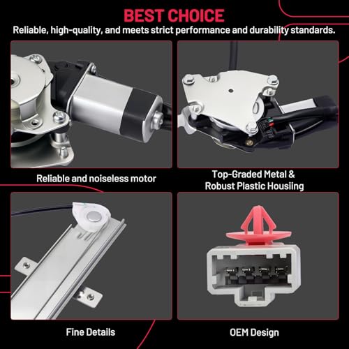 Image of BDFHYK 741-010 Power Window Regulator with Motor Front Left, Compatible with 1999-2002 Honda Odyssey
