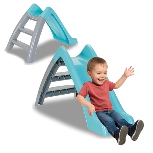 Jamara 460693 Happy Slide Toboggan pour Enfant – Convient pour l'intérieur et l'extérieur, Taille Pratique, Montage Facile, Vert Pastel