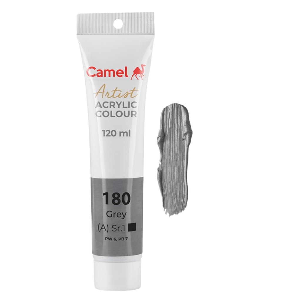 Camlin Kokuyo Artist Acrylic Colour Tubes 120ml Grey 180-picture-22