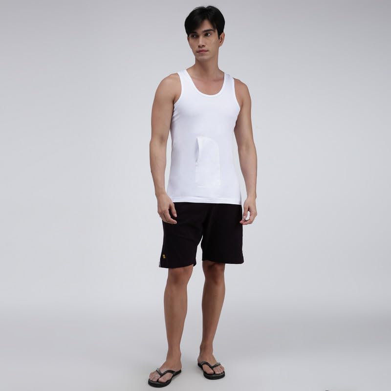 Amul Comfy White Men Cotton Solid Vest Sleeveless (Pack of 4) 1