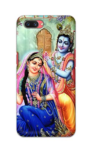 Image of PRINTFIDAA Printed Hard Back Cover Case for Oppo A3s | Oppo A5 2018 | Realme C1 | Realme C1 2019 Back Cover (Radha Krishna) -1803