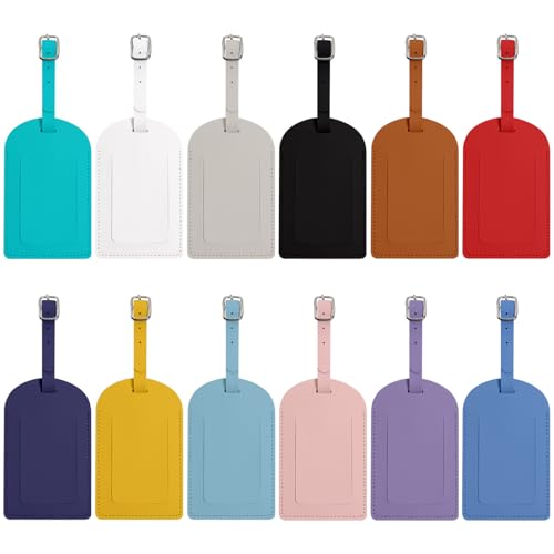 Étiquettes de voyage pour bagages de cabine et valises soute en cuir x12