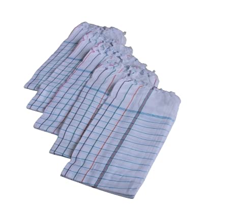 ash traders Handloom Men's Cotton White Checked Handkerchiefs (Pack of 12, White checked Solid,feel soft cotton)-picture-33