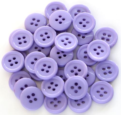 GANSSIA 160pcs 5/8 Inch (15mm) Sewing Buttons for Garment Flatback Light Purple Buttons Crafts DIY Project