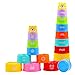 AGAKY Cubos Apilables Bebe, 9 Piezas Juguete Taza Apilable, Juguete de Playa y Baño para Bebés, Juguetes Educativos Apilables, Taza de Juguete para Bebé para Niños Más de 6 Meses