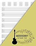 Muziekschrift Gitaar Tab: 7 Notenbalken per pagina, 6 Chord grids per pagina | 120 Pagina’s | 21.59x27.94 cm 8.5X11 in