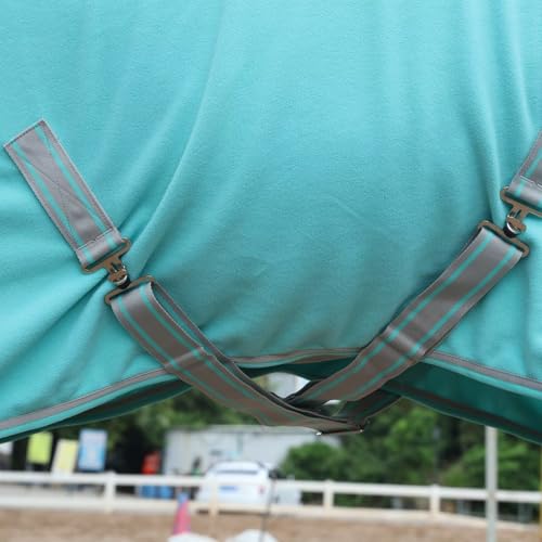 Image of LEAFOREST Horse Fleece Blanket Polar Fleece Cooler Liner Soft Exercise Blankets for Horses Moisture Wicking Sheet in the Barn, Stable, Stall, Pasture, Paddock Green 78 inches