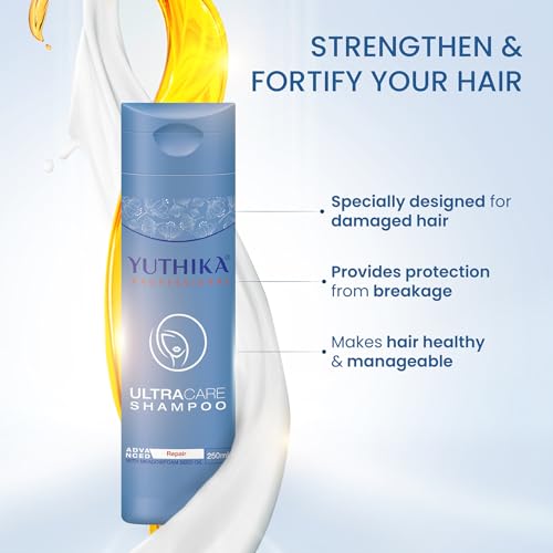 Image of YUTHIKA Pro UltraCare Kit: 250ml Shampoo + 150ml Hair Repair Mask + 100ml Oil Treatment - Infused with Meadowfoam Seed Oil, Enhances Smoothness & Shine, For All Hair Types - Vegan & Paraben-Free