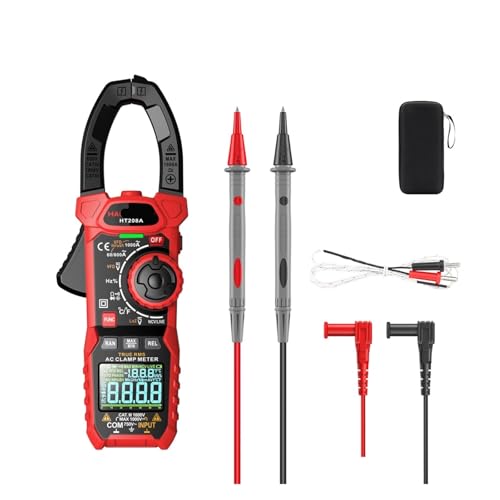 HT208A/D Pinza Amperimétrica Digital AC/DC Multímetro con True RMS para Capacitancia NCV Ohm Hz Tester (HT208A AC 1000A) miniatura 1