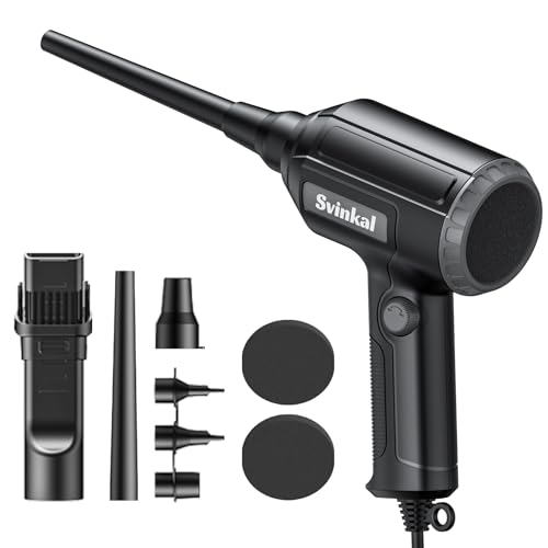 Svinkal Electric Air Duster, 500W High Power with 40000RPM, Stepless Speed, 6oz Blowing Power, Ideal Canned Air Replacement for Cleaning Keyboards, Electronics, PC, and More