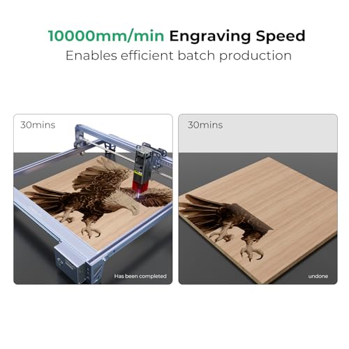 Creality Falcon 10W Laser Engraver Machine, 0.06mm High Precision Laser Engraving Machine 72W Laser Cutter and Engraver Machine for Wood Metal Acrylic Leather, 15.7"×16.3" Workspace