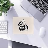 Preppy Black Lucky 8 Ball Cherry Mouse Pad, Trendy Funky Mouse Pads Mousepad for Home Office Dorm Laptop Computer Desk Accessories Supplies, 8.7×7.1 Inch