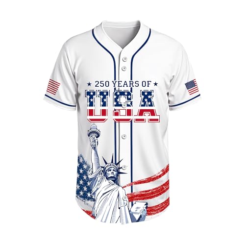 Camiseta personalizada para béisbol USA 250th Anniversary para hombres, mujeres y jóvenes miniatura 5