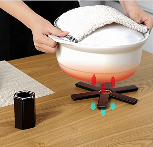 HEDRIX ® 2Pieces Folding Silicone Heat Insulation Pad, Non Slip Heat Insulating Placemat Silicone Trivet Mats Hot Pot Holders Coaster and Pads Heat Resistant Pads (2 Pieces)