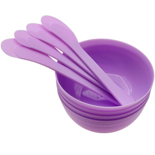 Set 8 tazones y cucharas para slime plástico morado miniatura 5