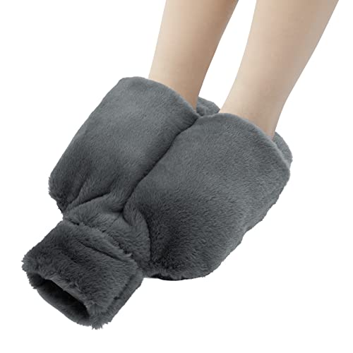 Calienta Pies, Bolsa Agua Caliente 2L con Cubierta de Felpa Suave, Calentador de Pies Calentador de Manos, Antideslizante Calentadores de Pies Hot Water Bottle para Mujeres Cover