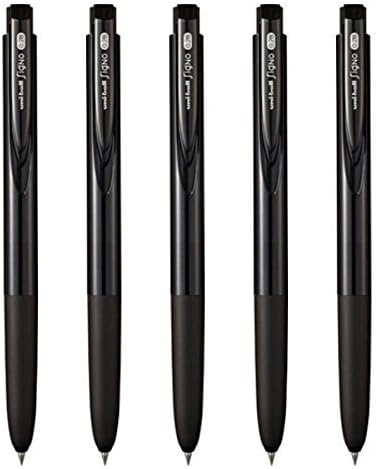 Signo RT1 Retractable Gel Ink Pen, Ultra Micro Point 0.28mm, Rubber Grip, Black Ink, UMN-155-28, Value Set of 5
