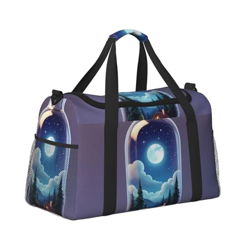 Beautiful bottle of under the night sky Print Travel Duffle Bag - Foldable Personal Item Travel Bag for Women & Men,13x10.2x19.73
