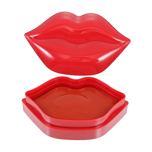 EPIGEIST 20 Piezas Bálsamo labial hidratante agrietado colágeno durante la noche Cuidado labios durmiendo práctica máscara de labios labial hidratante antiarrugas glicerina rojo
