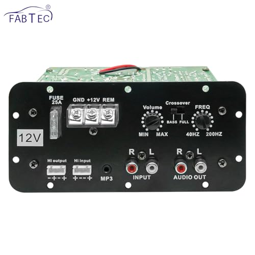 Image of FABTEC 12V Dual Channel 120W Car Audio Amplifier - High Performance Stereo /Mono Amp with Deep Bass Support, Subwoofer Compatible, Class AB Design with MOSFET Power System