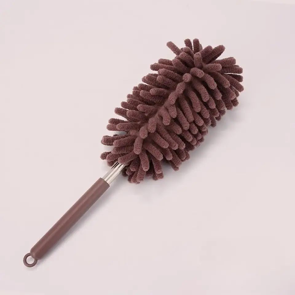Escova de espanador de carro, retrátil de até 70 cm, ferramenta portátil de limpeza de poeira para veículos, uso doméstico e diário (marrom)