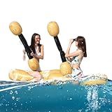  TARAKO 3 Galleggianti per Piscina per Adulti, Galleggiante per Piscina Gonfiabile  Piscina Piscina Gioco Battle Log Zattere - Giochi Acquatici Pieghevoli per Feste, Sport Acquatici, in zattera in