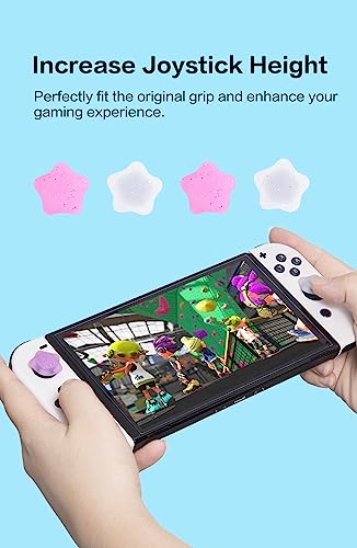 NANANINO Silicone Joycon Thumb Grip Caps, Soft Joystick Cover Caps Compatible with Nintendo Switch/OLED/Switch Lite, 4PCS - Stars - Image 6