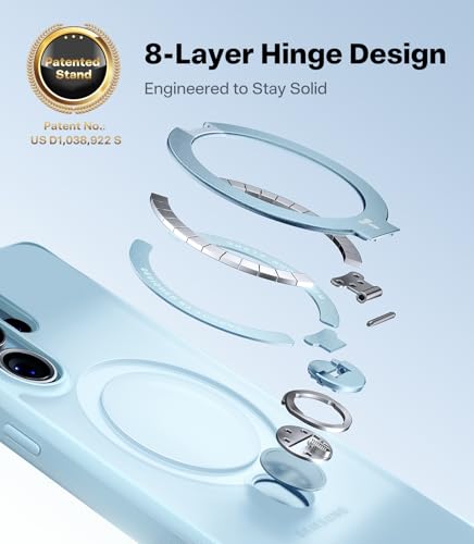 Image of TORRAS Q3 Spin for Samsung Galaxy S26 Ultra Case with 360 Magnetic Stand, Fit for Magsafe, Hard PC Shockproof S26 Ultra Phone Case with Kickstand, Light Blue