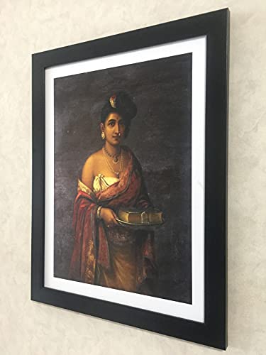 Image of Adventures� *Queen of Travancore & A Royal Meeting*- Two Paintings by Raja Ravi Varma, Set of 2 Wall D�cor Frames. Matt Satin Print with MDF & 1 inchPS Black Frame. Size 14 inchx18 inch each.