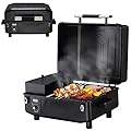 Z GRILLS ZPG-200A Portable Wood Pellet Grill & Smoker 8 in 1 BBQ Grill Digital Control System, 202 Sq in Black