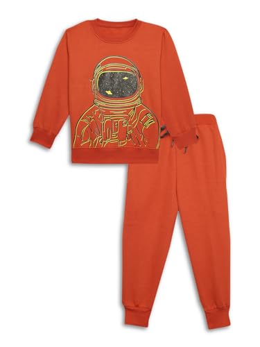 Image of Mack Jonney Printed Round Neck Cotton Fleece Tracksuit Co-Ord Set for Kids-MACK38380
