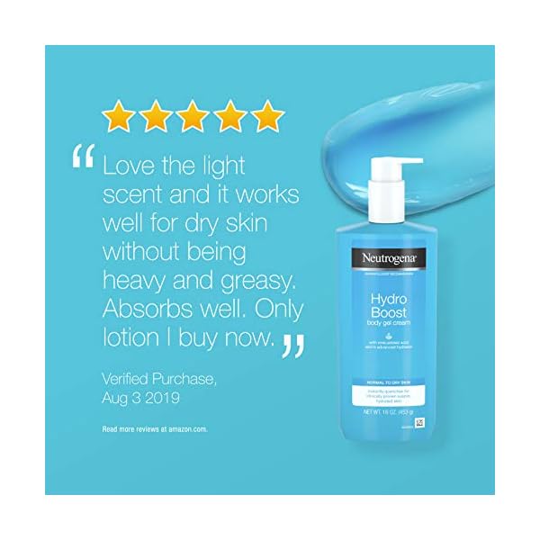 Neutrogena-Hydro-Boost-Hydrating-Body-Gel-Cream-with-Hyaluronic-Acid-Non-Greasy-and-Fast-Absorbing-Body-Lotion-for-Normal-to-Dry-Skin-Paraben-Free-16-Ounce Neutrogena Hydro Boost Body Moisturizing Gel Cream with Hyaluronic Acid, Non-Greasy & Fast Absorbing, Lightweight Hydrating Body Lotion for Normal to Dry Skin, Paraben- & Dye-Free, 16 oz