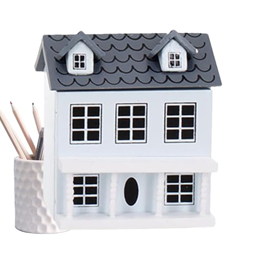 Générique - Miniaturhäuser zum Selbermachen – Taschenvilla-Set, hochwertige Holzkonstruktion, LED-Beleuchtungsfunktion, komplettes Möbelset | dekorative Anzeige von Zimmern, Kunst