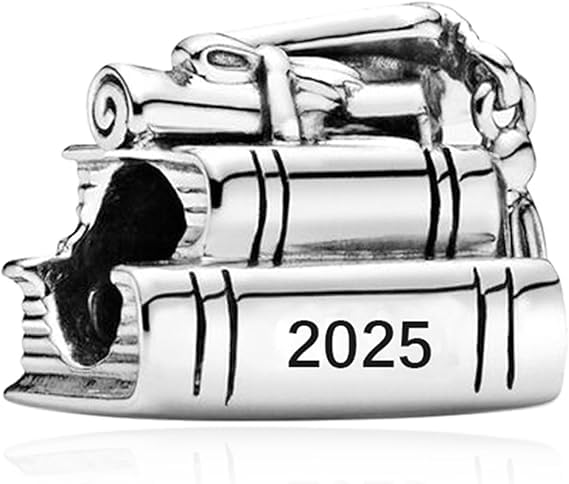 PHCLASY 2025 Graduación Libro Charms Abalorios Colgante Compatible Europeo Pulsera Collar,Graduacion Charm Para Mujer