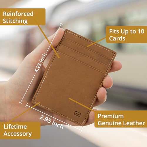 Garzini Magic Wallet, Mens Wallet Leather, ID Card Holder RFID Blocking, Slim Wallet for Men for 10 Cards