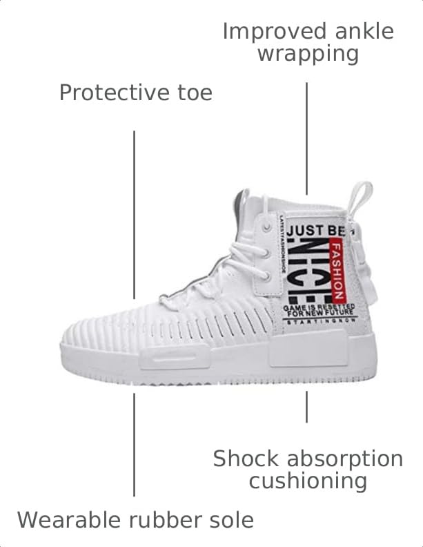 Image of RUNMAXX Mens Fashion Walking Lace Up High Top Shoes Stylish Running Athletic Casual Sneaker