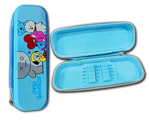 Image of Neel Silicone Pencil Pouch For School Stationery Case Geometry Box Kids Bt-21 Bts Return Gift Girls Large 1 Pcs Random (Multicolor)