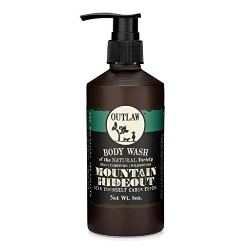 Outlaw The Mountain Hideout Natural Body Wash - In The Mountains, You're Free - Pine Forest, Damp Earth, and Campfire in the Breeze - Men's or Women's Body Wash - 8 fl. oz.