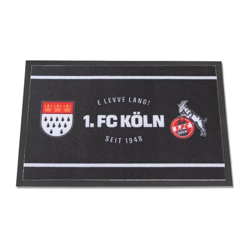 1. FC Köln Fußmatte E levve lang Offizielle Fan Fußmatte rutschfest & robust Merchandise Türmatte für Innen & Außen Geschenk für FC Köln Fans